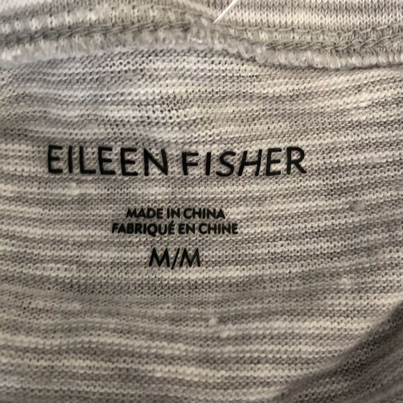 Eileen Fisher Mini-Stripe Organic Linen Tunic Sz M - Picture 9 of 10